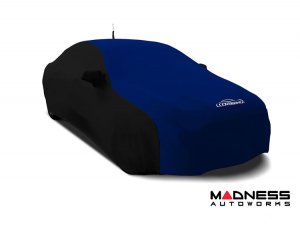 Volkswagen ID. Buzz Custom Fit Vehicle Cover - Satin Stretch - Blue w/ Black Sides + Rear Passenger Charger Port Flap
